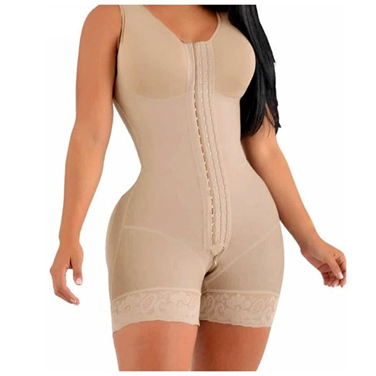 Sheqlo Fajas Colombianas Shapewear for Women Tummy Control Post Surgery Full Body Shaper Butt Lifter with Zipper Crotch