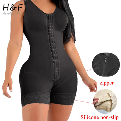 Sheqlo Fajas Colombianas Shapewear for Women Tummy Control Post Surgery Full Body Shaper Butt Lifter with Zipper Crotch