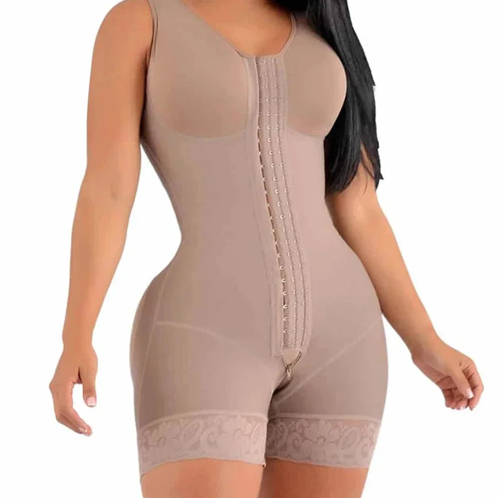 Sheqlo Fajas Colombianas Shapewear for Women Tummy Control Post Surgery Full Body Shaper Butt Lifter with Zipper Crotch