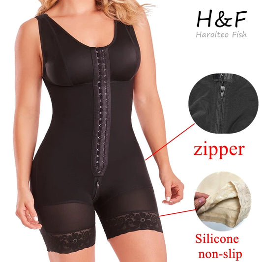 Sheqlo Fajas Colombianas Shapewear for Women Tummy Control Post Surgery Full Body Shaper Butt Lifter with Zipper Crotch
